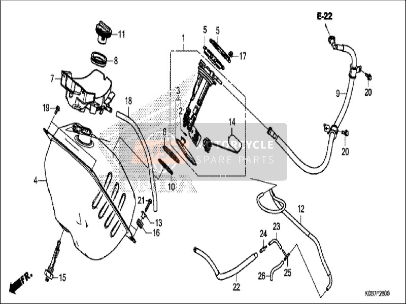 Honda NSS300A 2019 Depósito de combustible para un 2019 Honda NSS300A